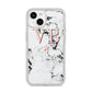 Personalised Coral Initials Star Marble iPhone 14 Glitter Tough Case Starlight