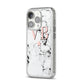 Personalised Coral Initials Star Marble iPhone 14 Pro Glitter Tough Case Silver Angled Image