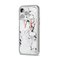 Personalised Coral Initials Star Marble iPhone 14 Pro Max Glitter Tough Case Silver Angled Image