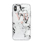 Personalised Coral Initials Star Marble iPhone X Bumper Case on Silver iPhone Alternative Image 1