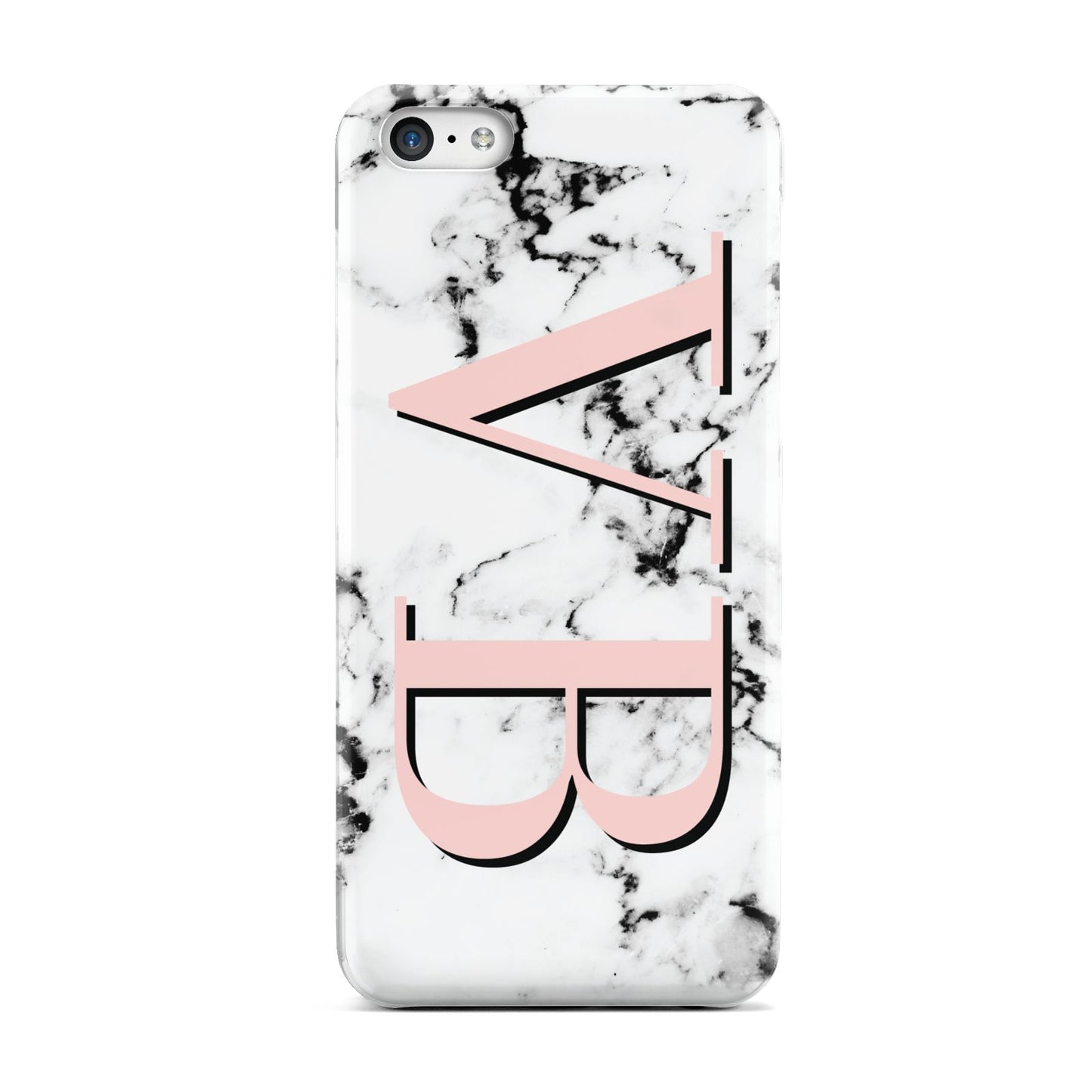 Personalised Coral Malble Initials Apple iPhone 5c Case
