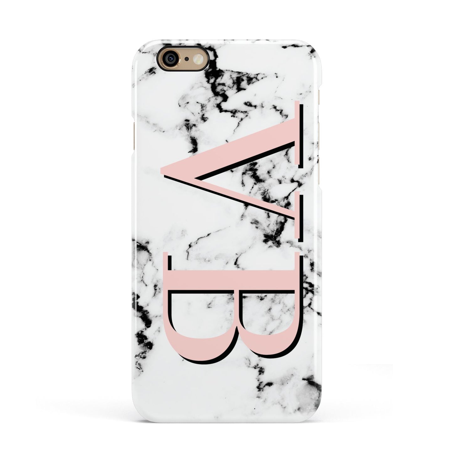 Personalised Coral Malble Initials Apple iPhone 6 3D Snap Case