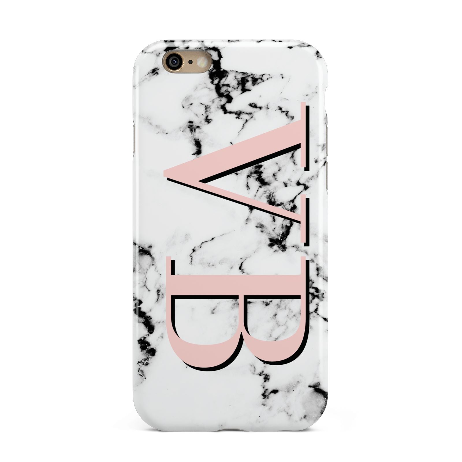 Personalised Coral Malble Initials Apple iPhone 6 3D Tough Case