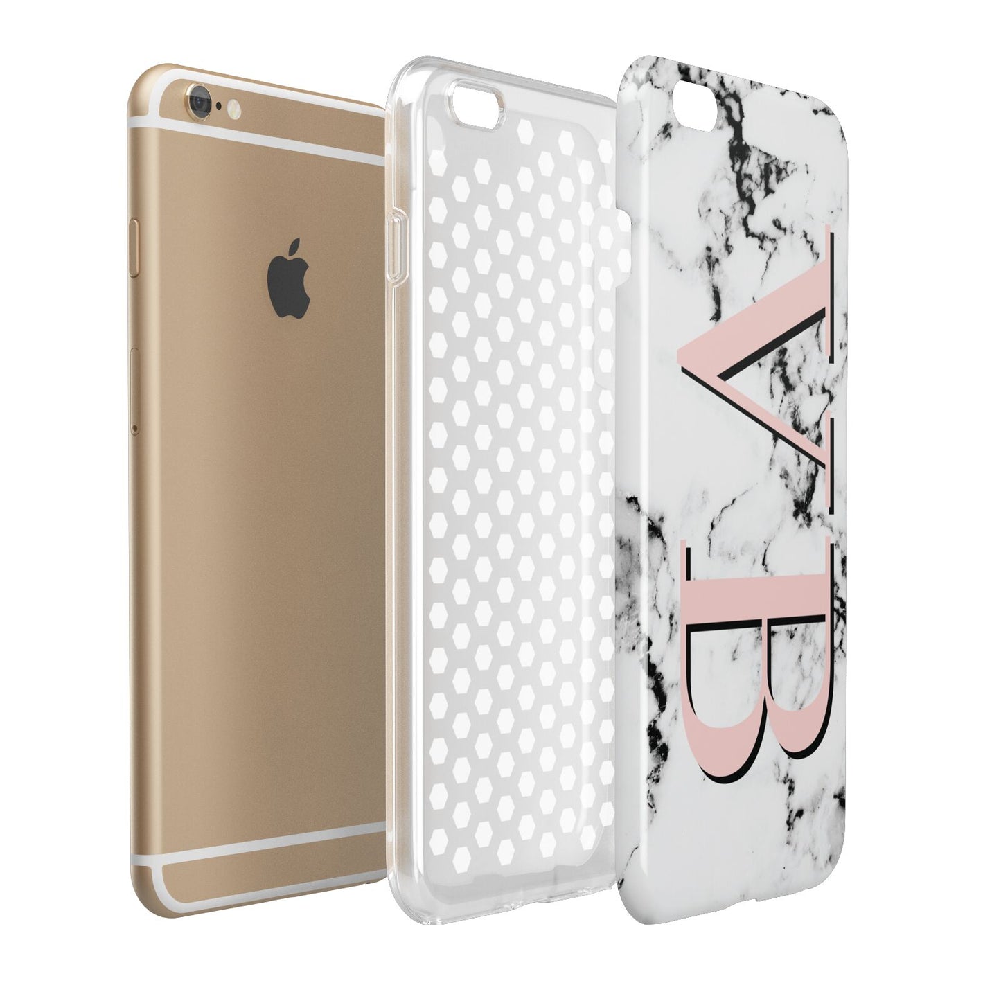 Personalised Coral Malble Initials Apple iPhone 6 Plus 3D Tough Case Expand Detail Image