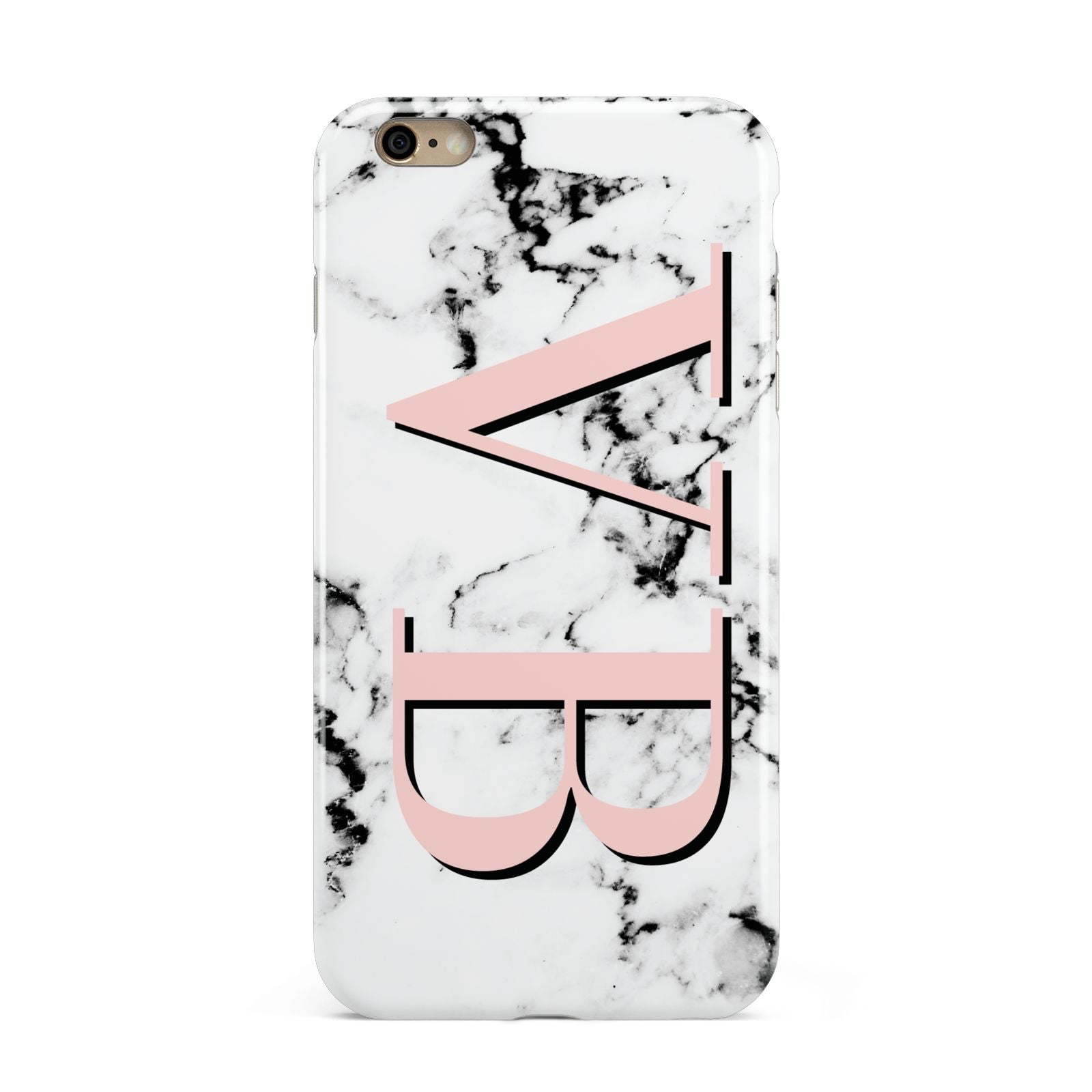 Personalised Coral Malble Initials Apple iPhone 6 Plus 3D Tough Case