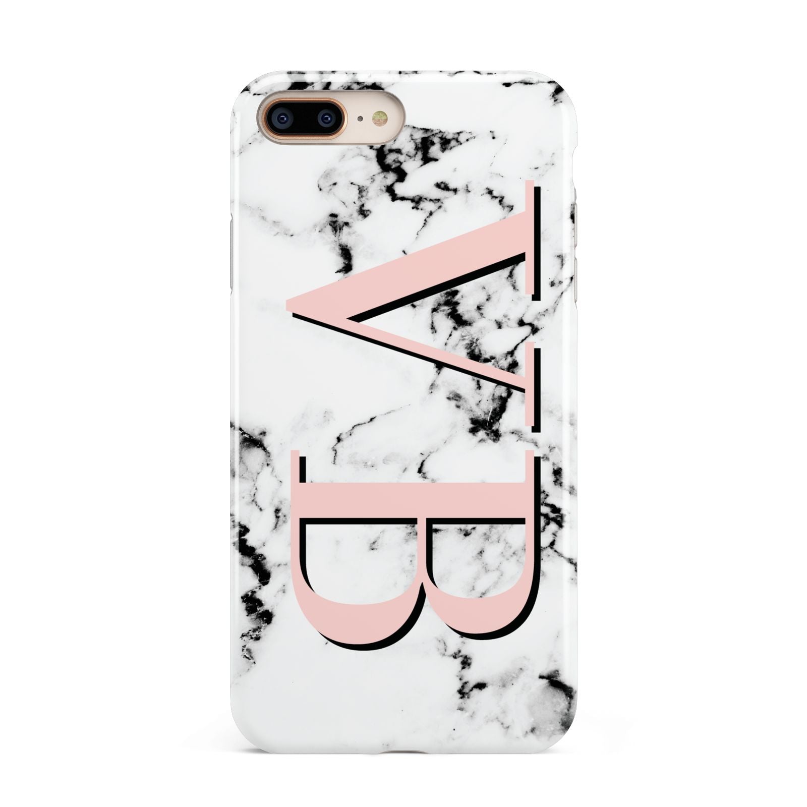 Personalised Coral Malble Initials Apple iPhone 7 8 Plus 3D Tough Case