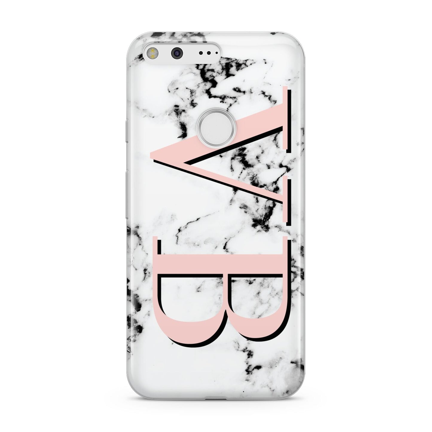 Personalised Coral Malble Initials Google Pixel Case
