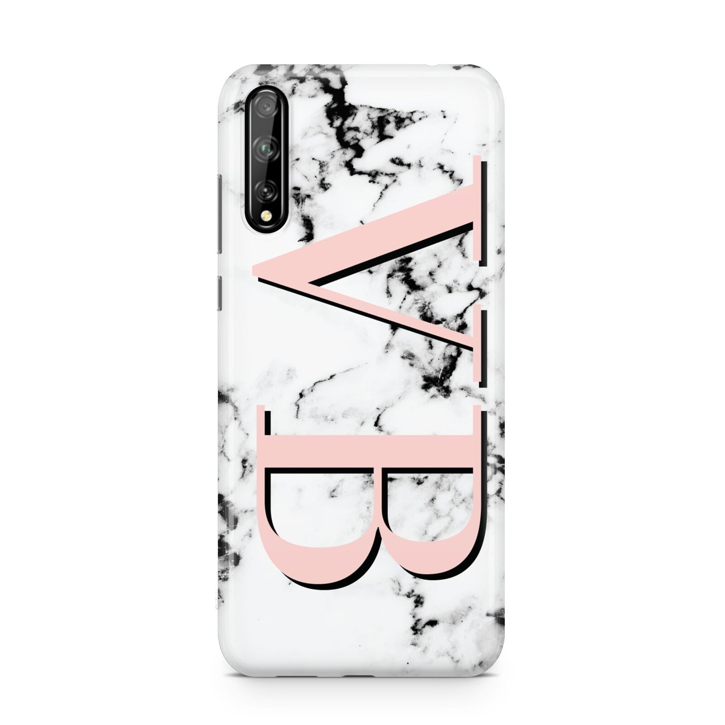 Personalised Coral Malble Initials Huawei Enjoy 10s Phone Case