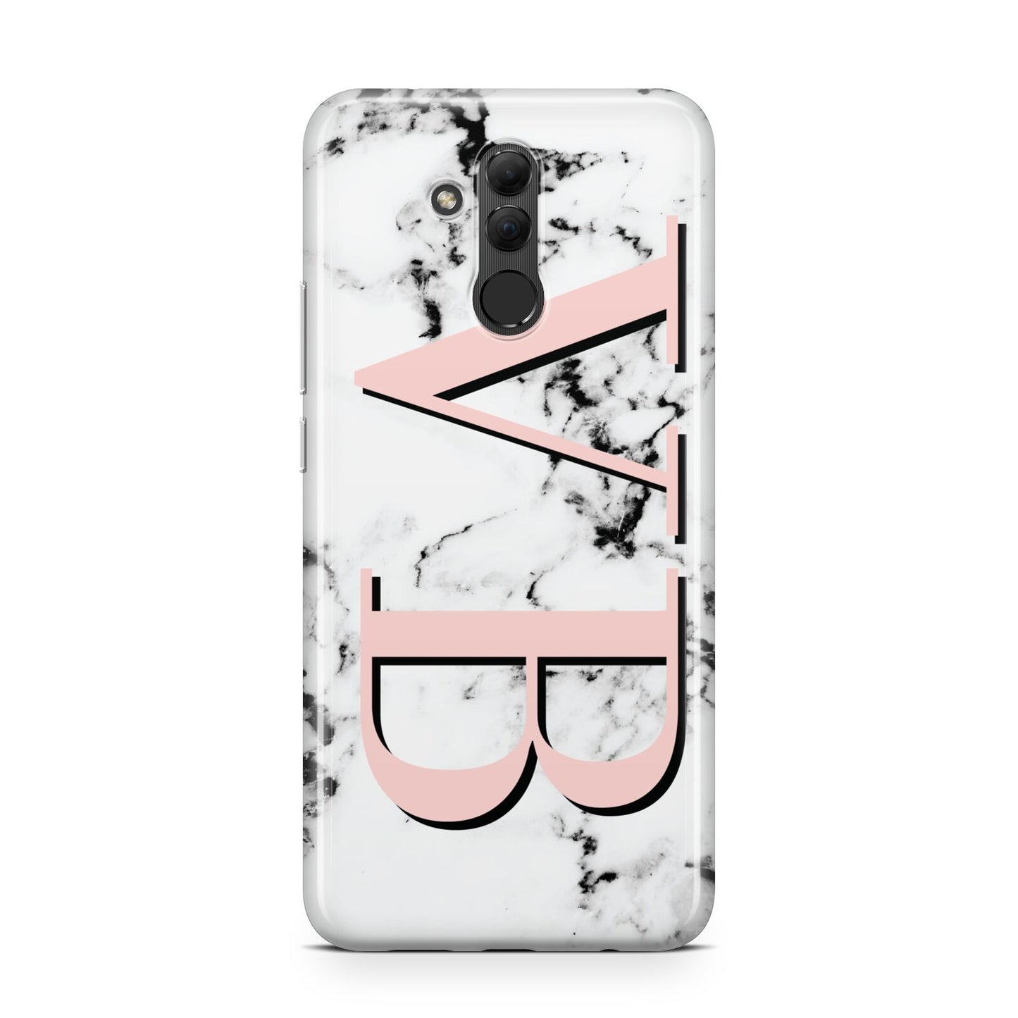 Personalised Coral Malble Initials Huawei Mate 20 Lite