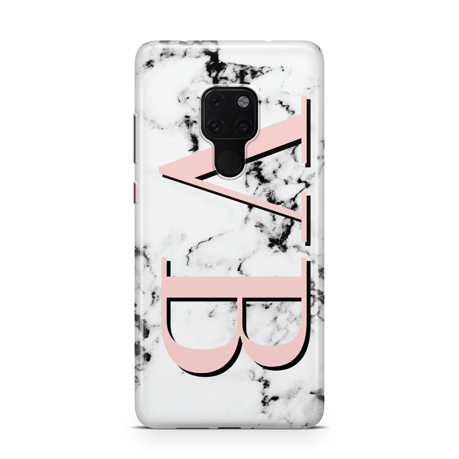 Personalised Coral Malble Initials Huawei Mate 20 Phone Case