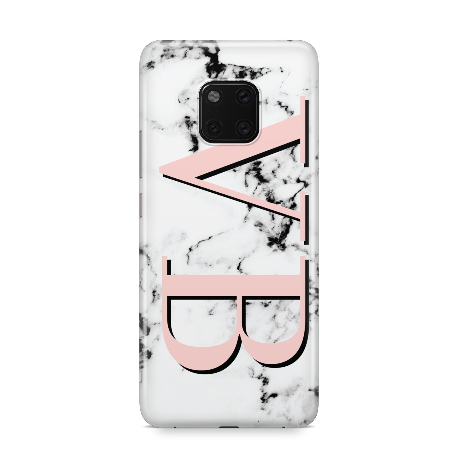 Personalised Coral Malble Initials Huawei Mate 20 Pro Phone Case