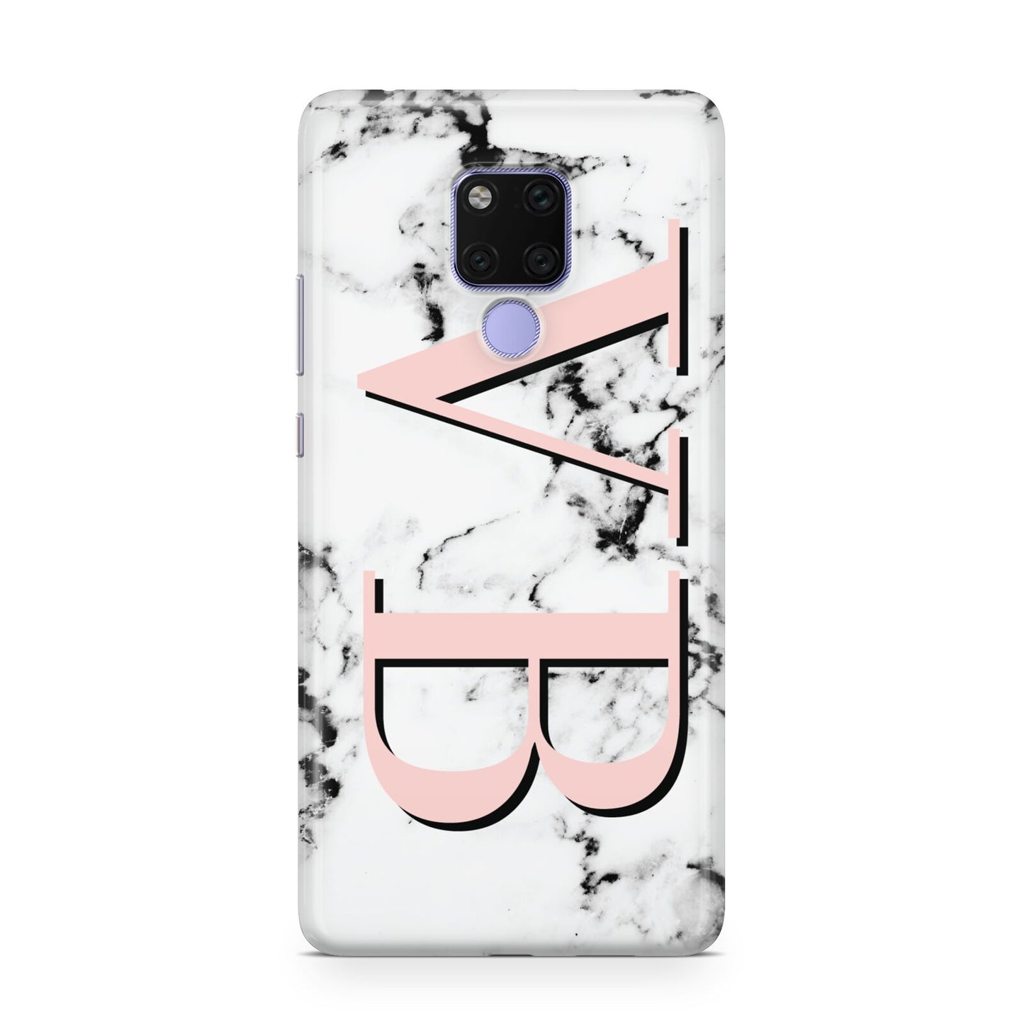 Personalised Coral Malble Initials Huawei Mate 20X Phone Case