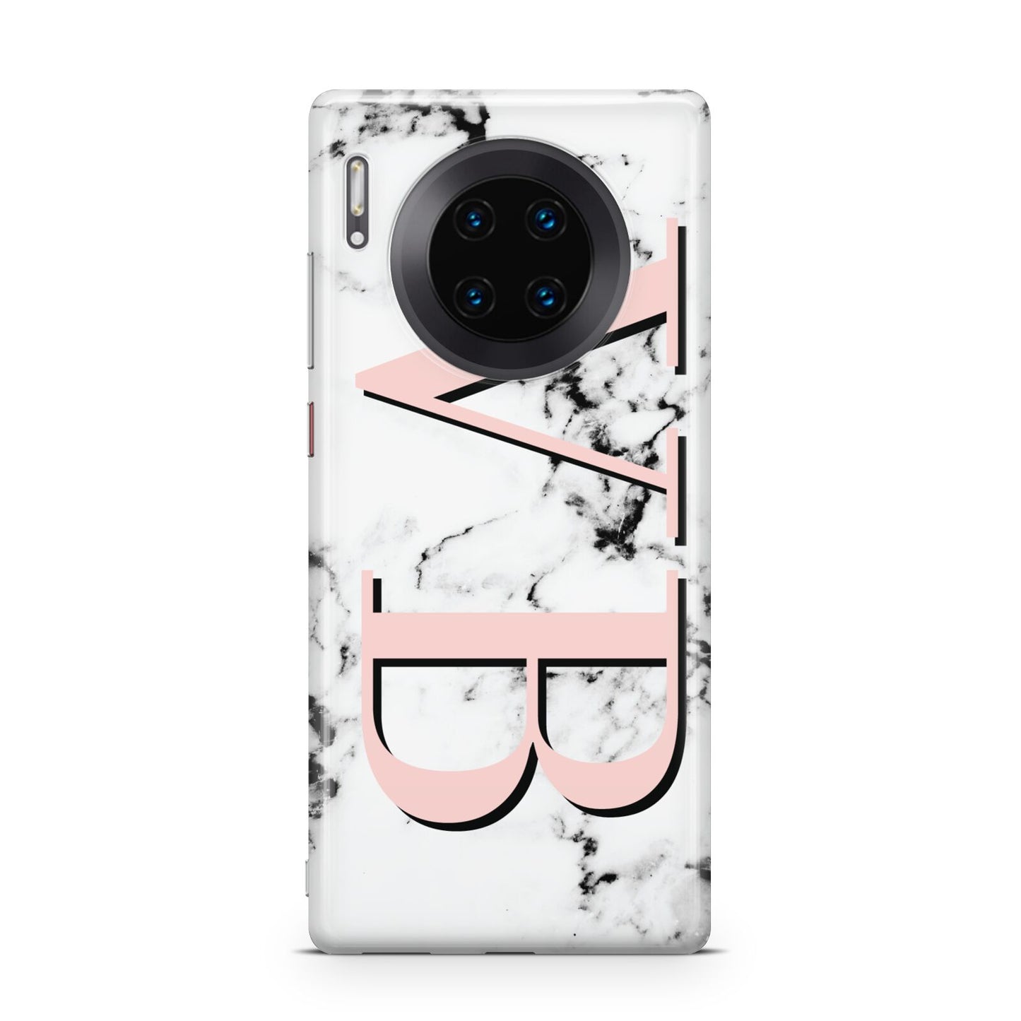 Personalised Coral Malble Initials Huawei Mate 30 Pro Phone Case