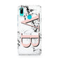 Personalised Coral Malble Initials Huawei P Smart 2019 Case