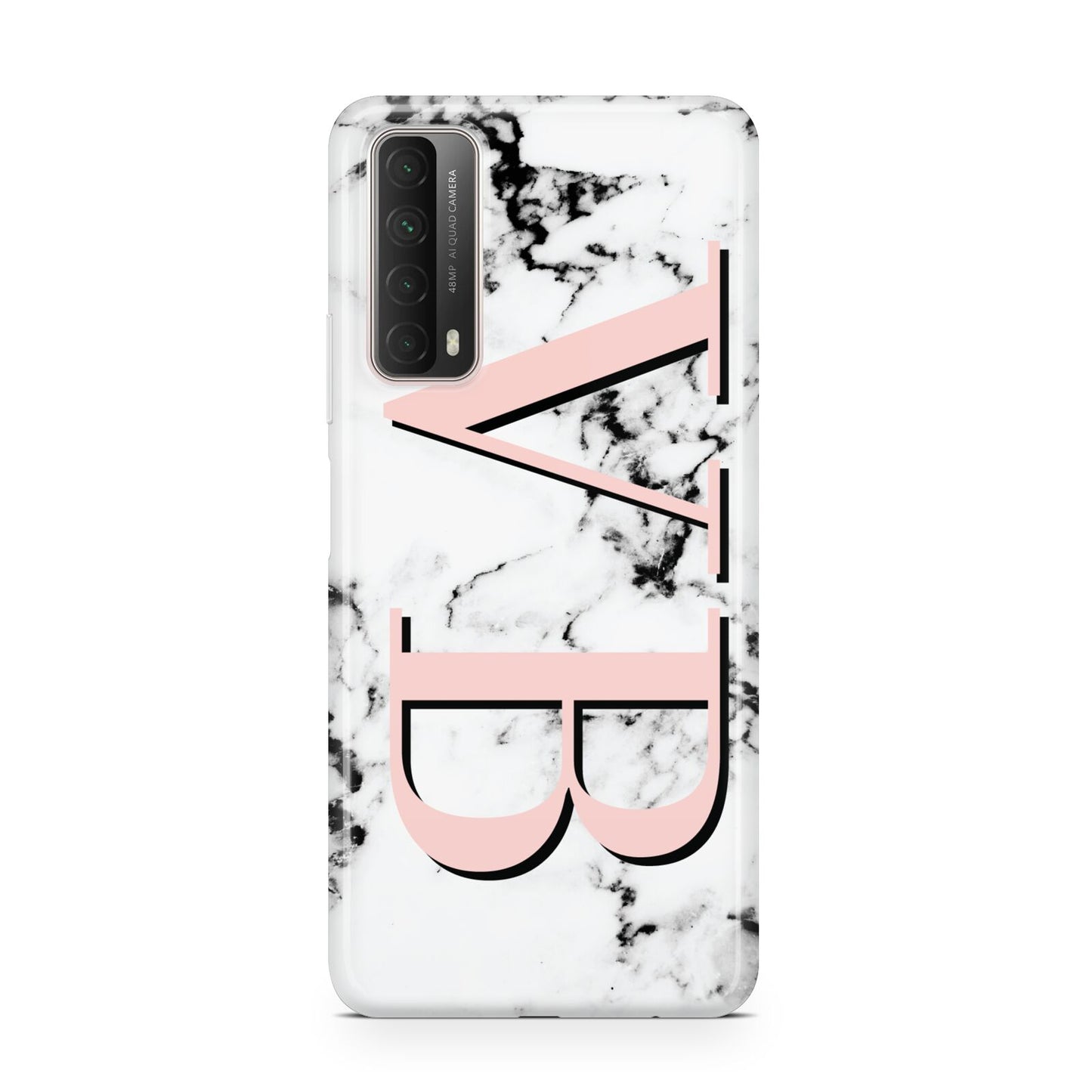 Personalised Coral Malble Initials Huawei P Smart 2021
