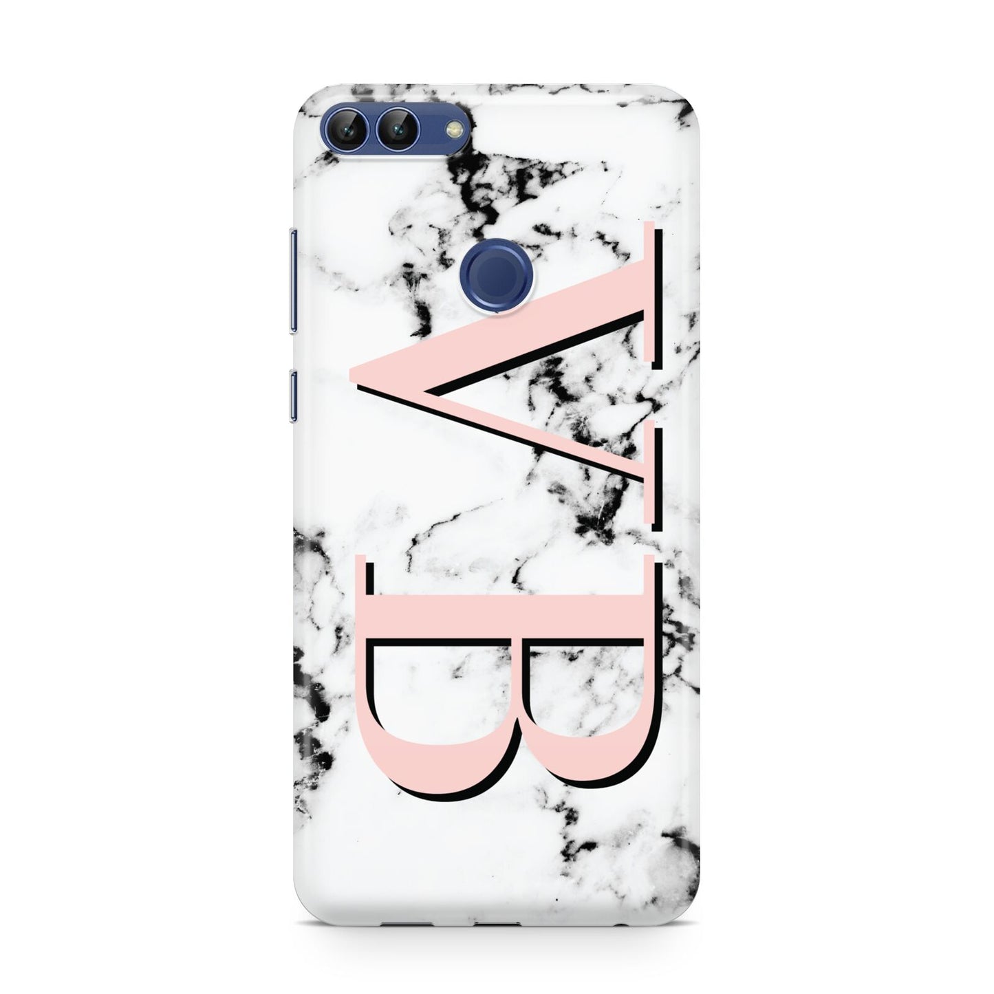 Personalised Coral Malble Initials Huawei P Smart Case