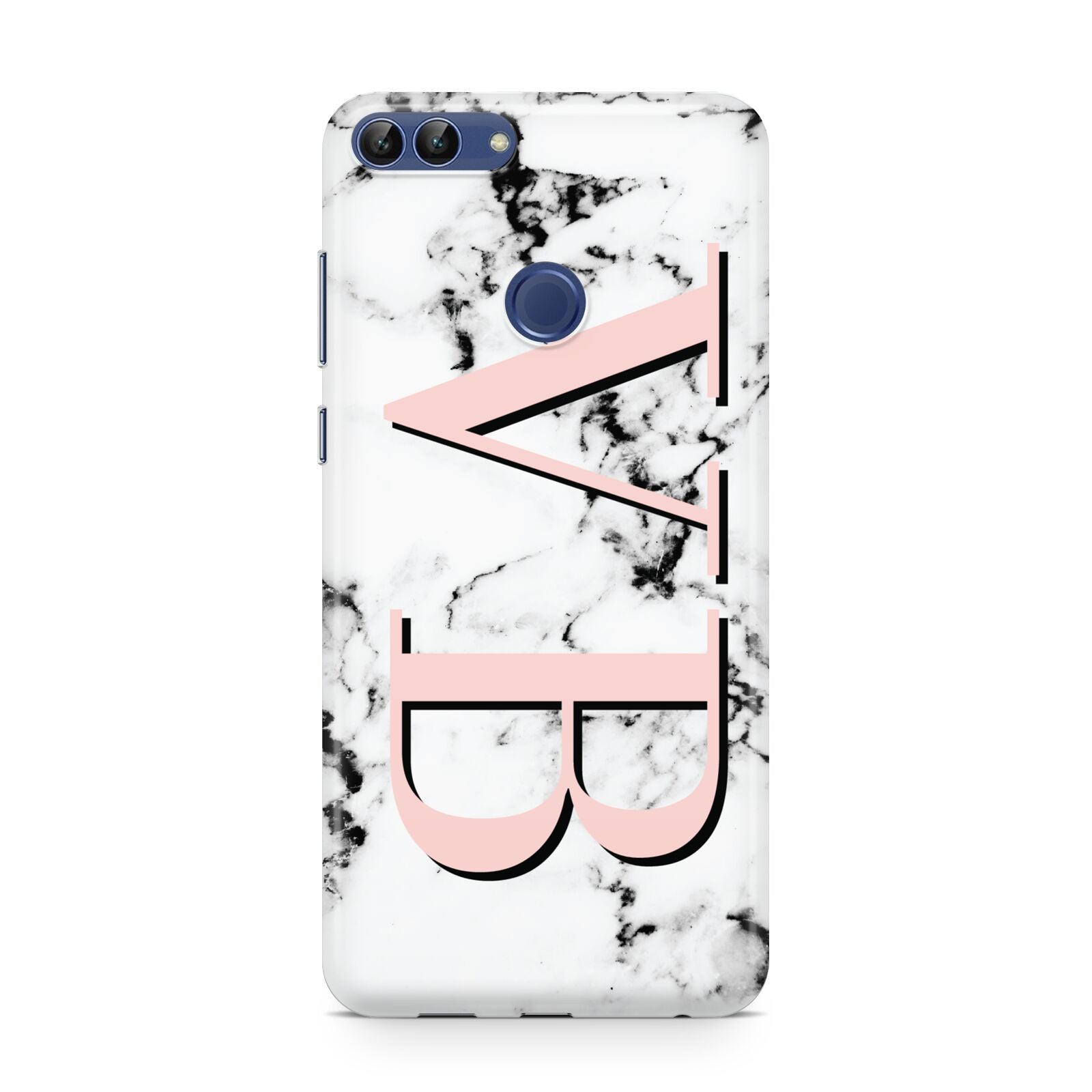 Personalised Coral Malble Initials Huawei P Smart Case