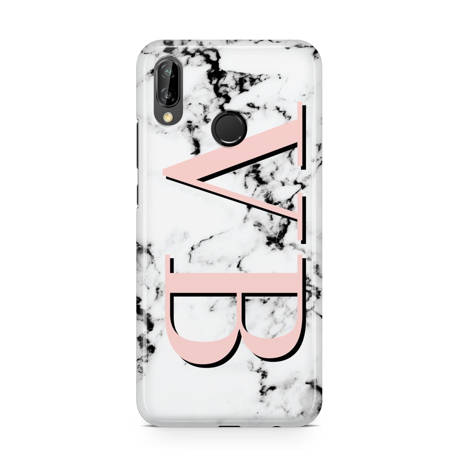 Personalised Coral Malble Initials Huawei P20 Lite Phone Case
