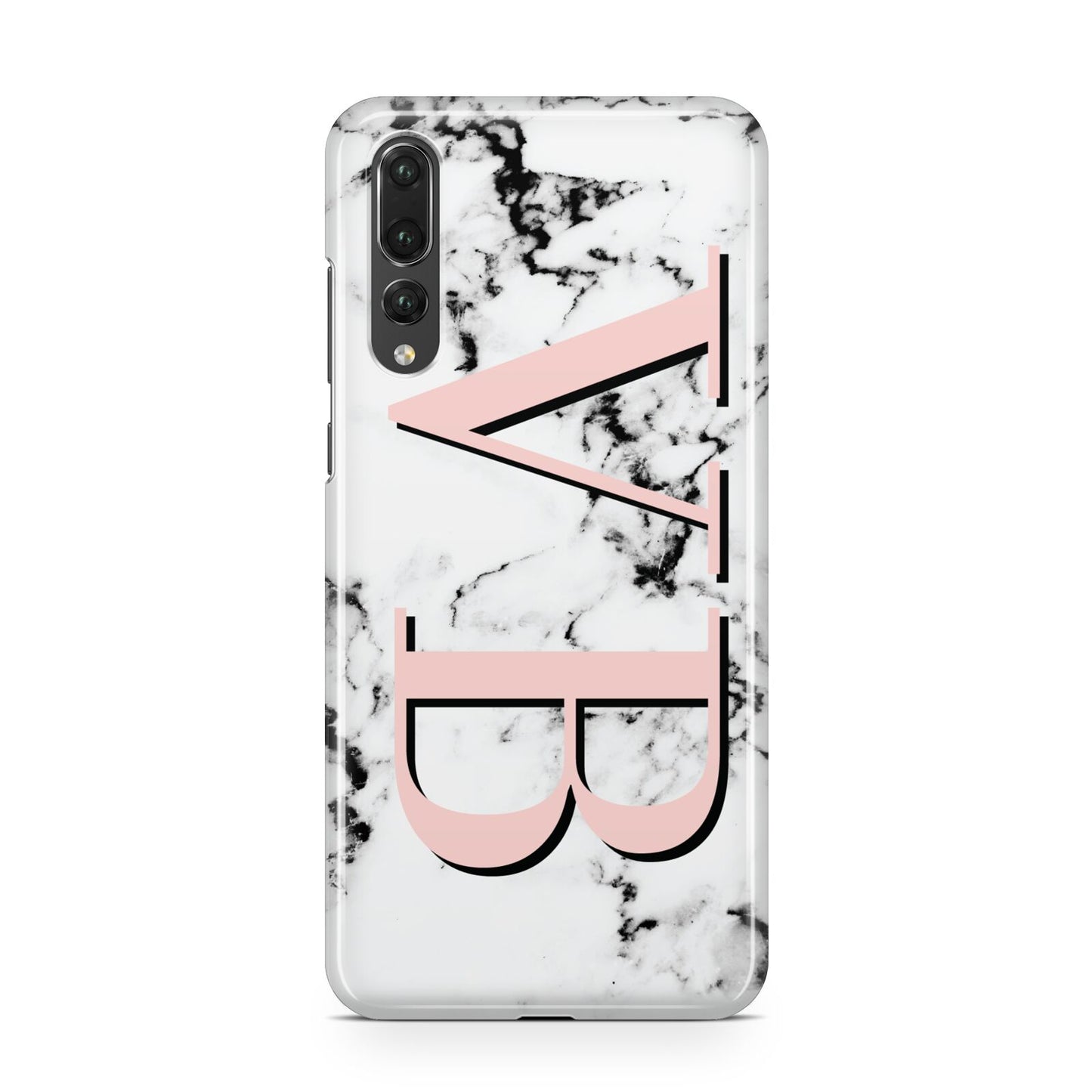 Personalised Coral Malble Initials Huawei P20 Pro Phone Case