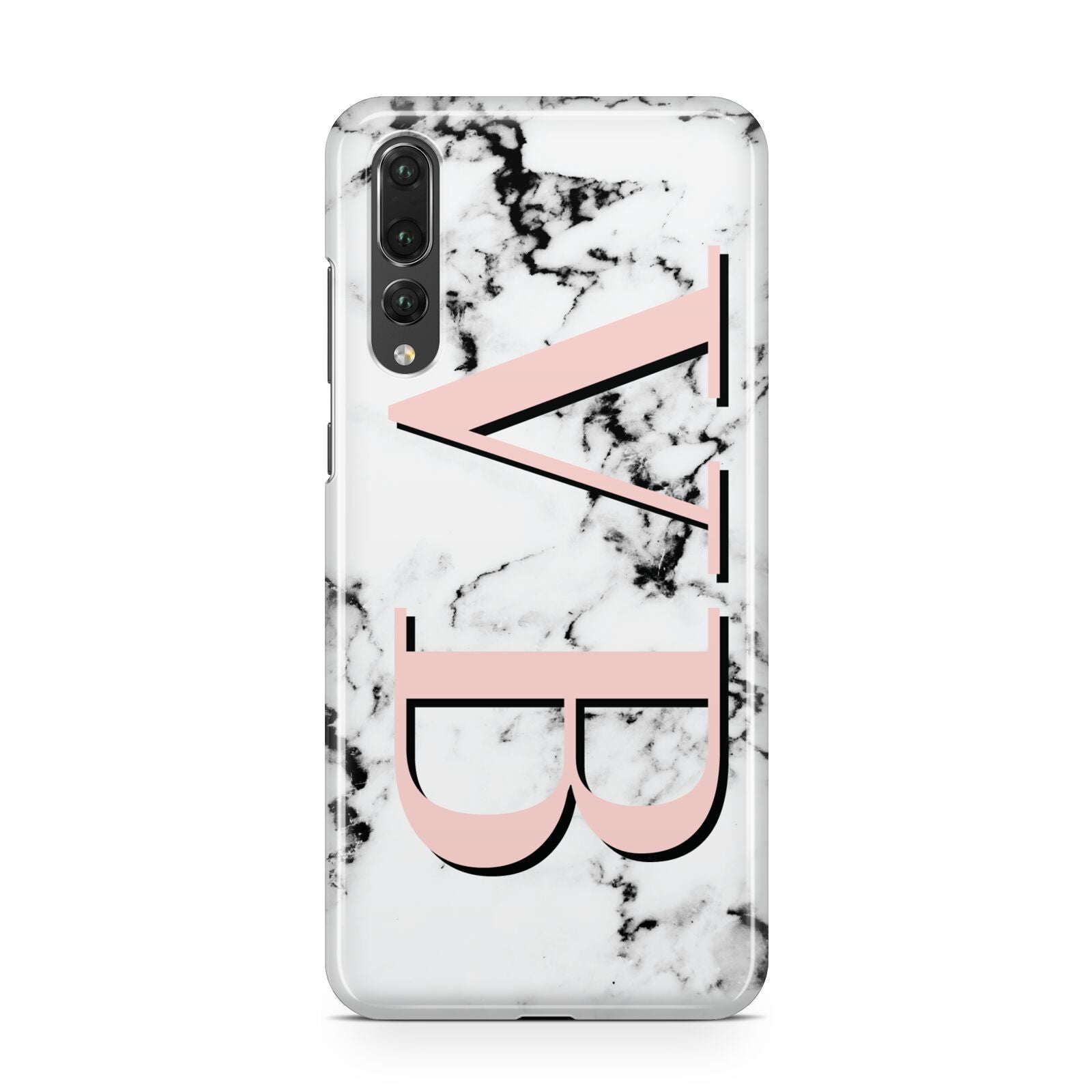 Personalised Coral Malble Initials Huawei P20 Pro Phone Case