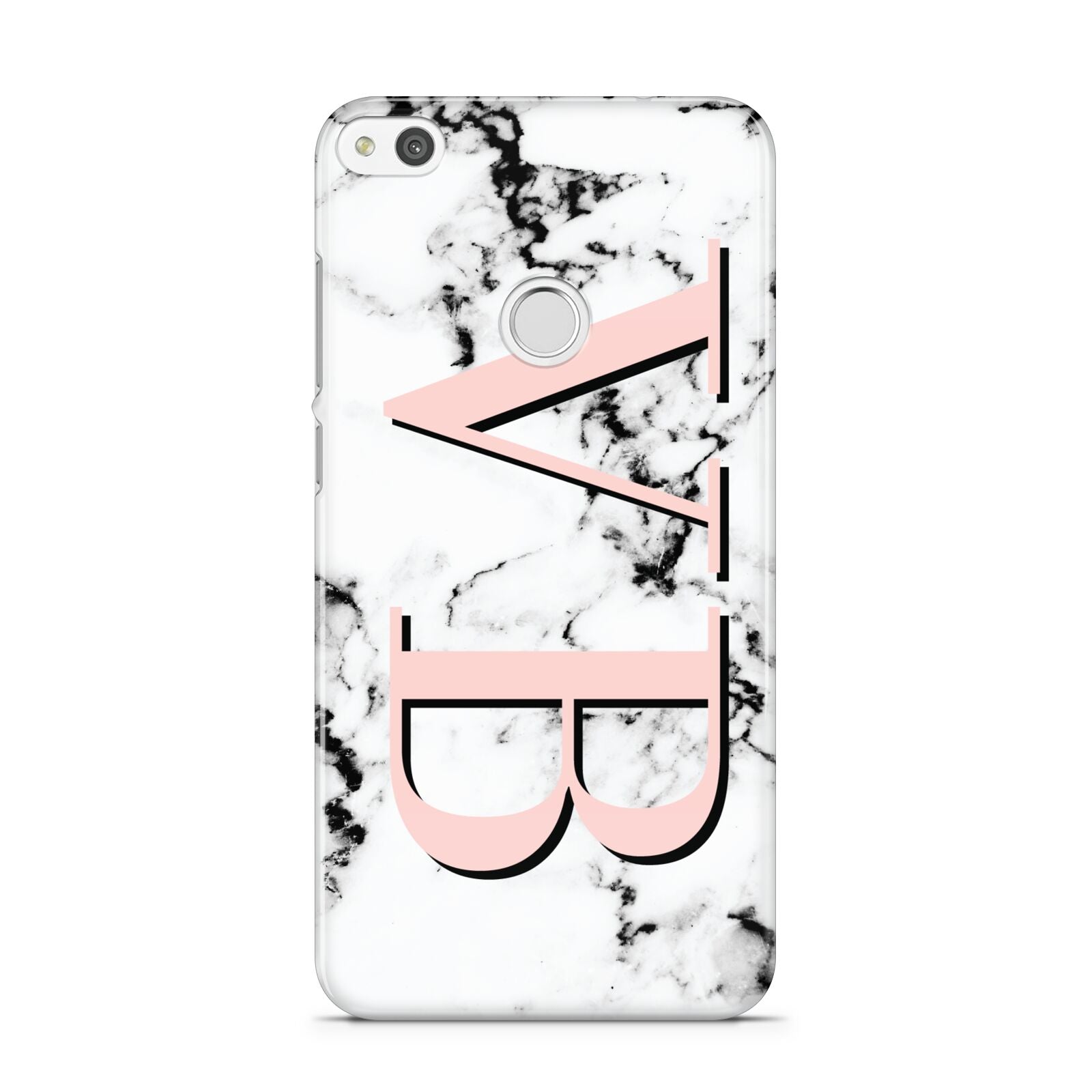 Personalised Coral Malble Initials Huawei P8 Lite Case