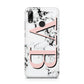 Personalised Coral Malble Initials Huawei Y7 2019