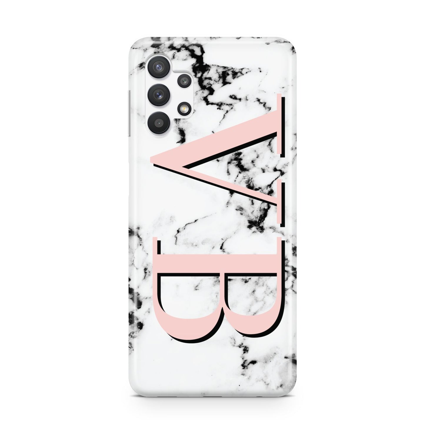 Personalised Coral Malble Initials Samsung A32 5G Case