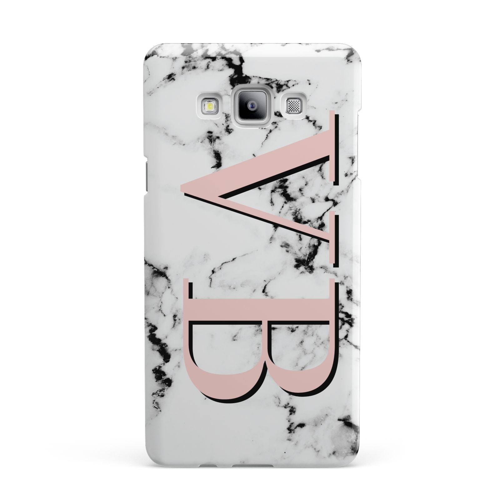Personalised Coral Malble Initials Samsung Galaxy A7 2015 Case