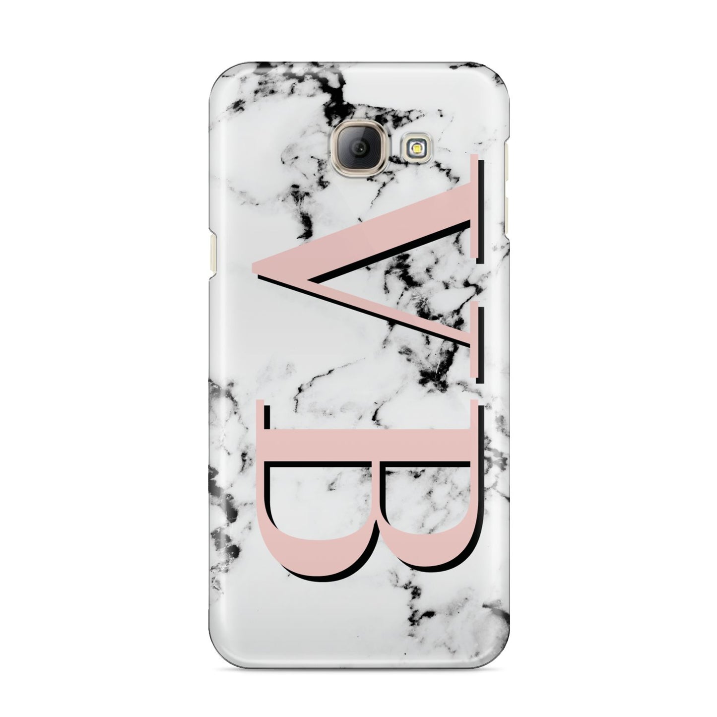 Personalised Coral Malble Initials Samsung Galaxy A8 2016 Case