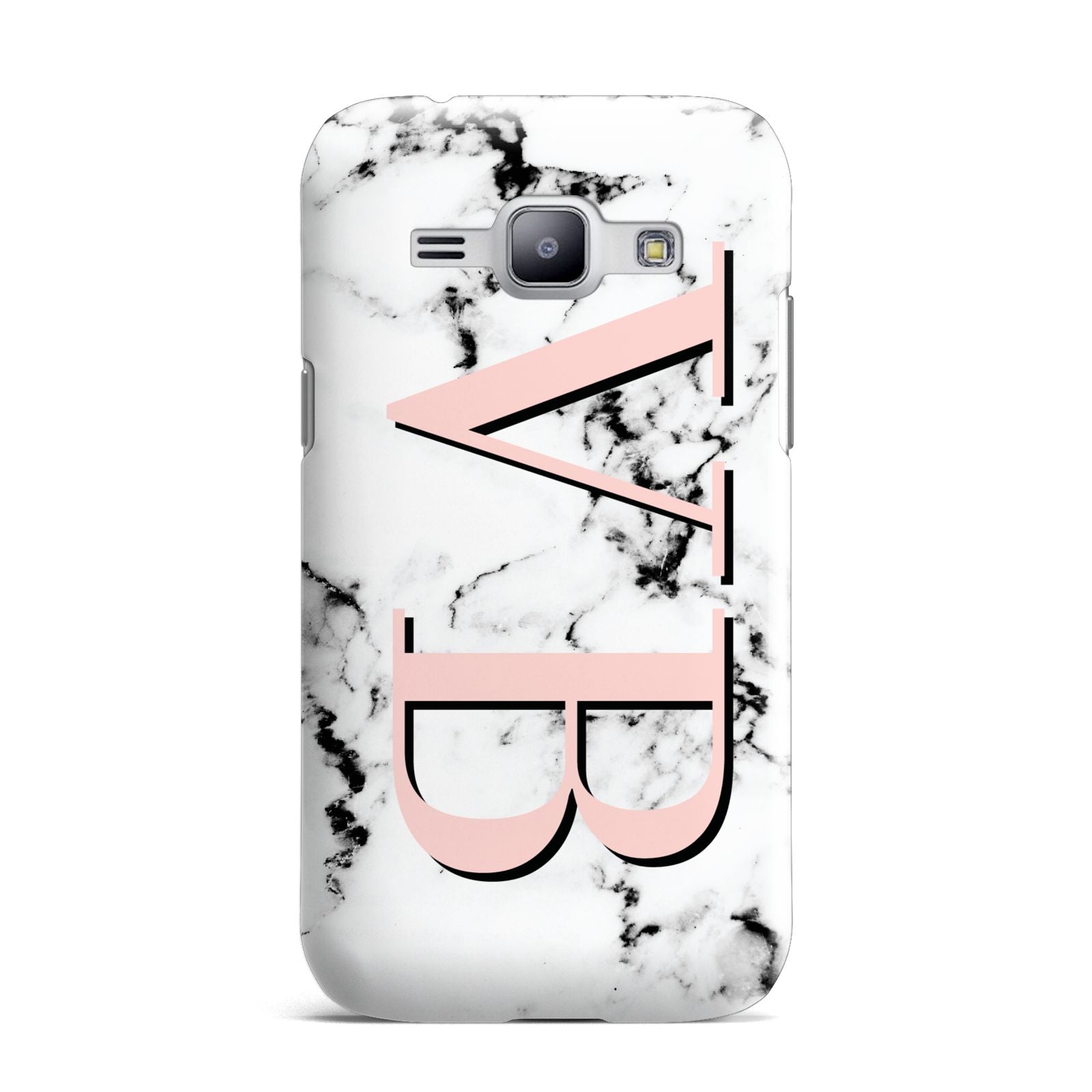 Personalised Coral Malble Initials Samsung Galaxy J1 2015 Case