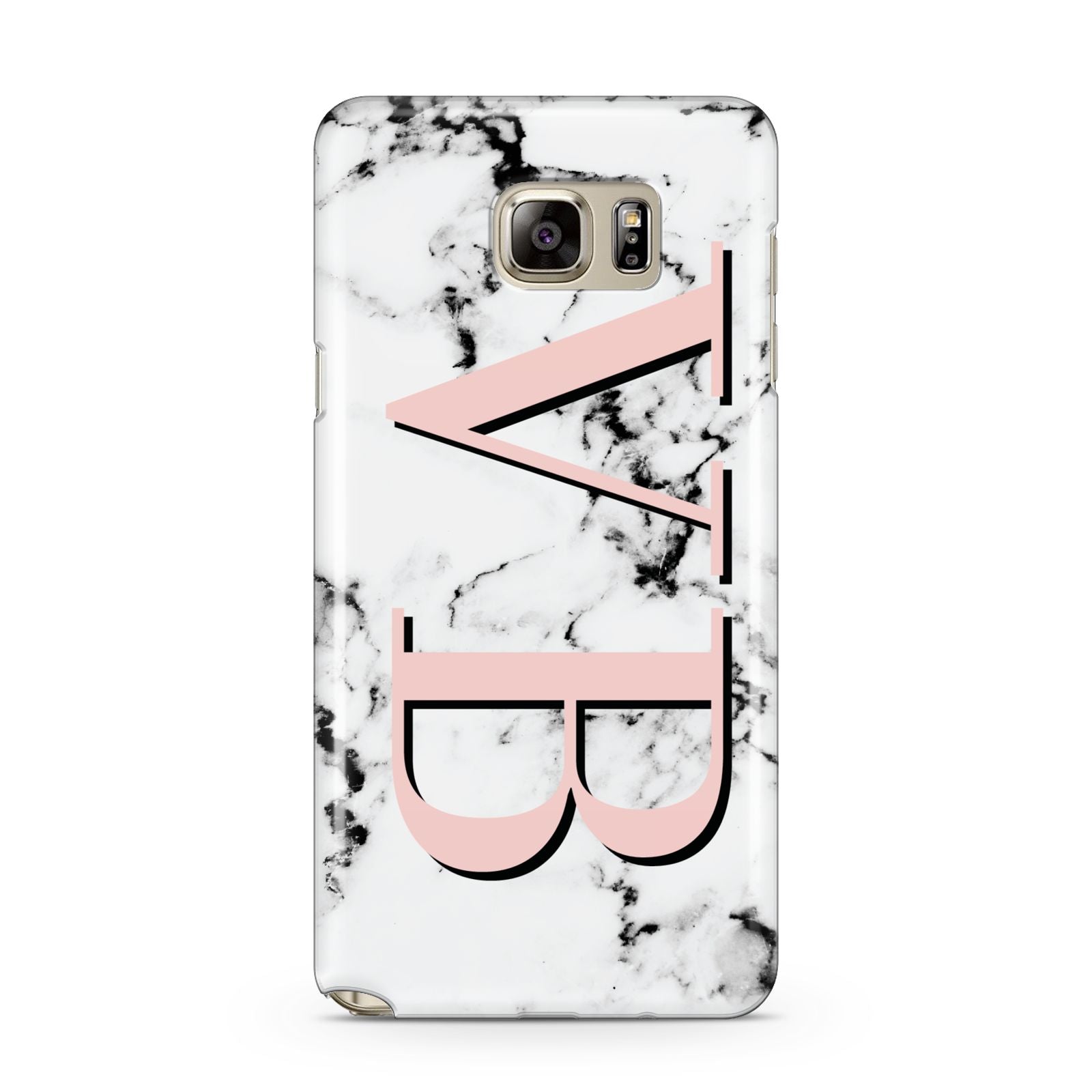 Personalised Coral Malble Initials Samsung Galaxy Note 5 Case
