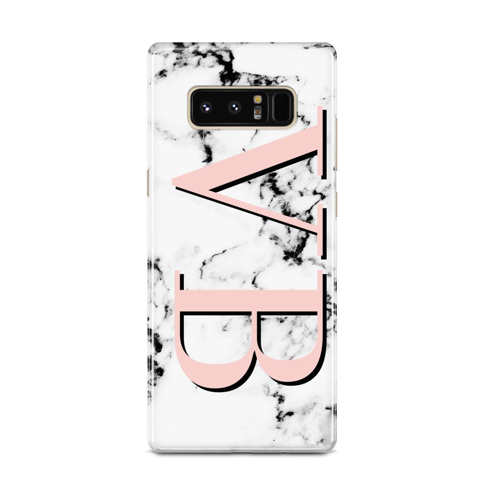 Personalised Coral Malble Initials Samsung Galaxy Note 8 Case