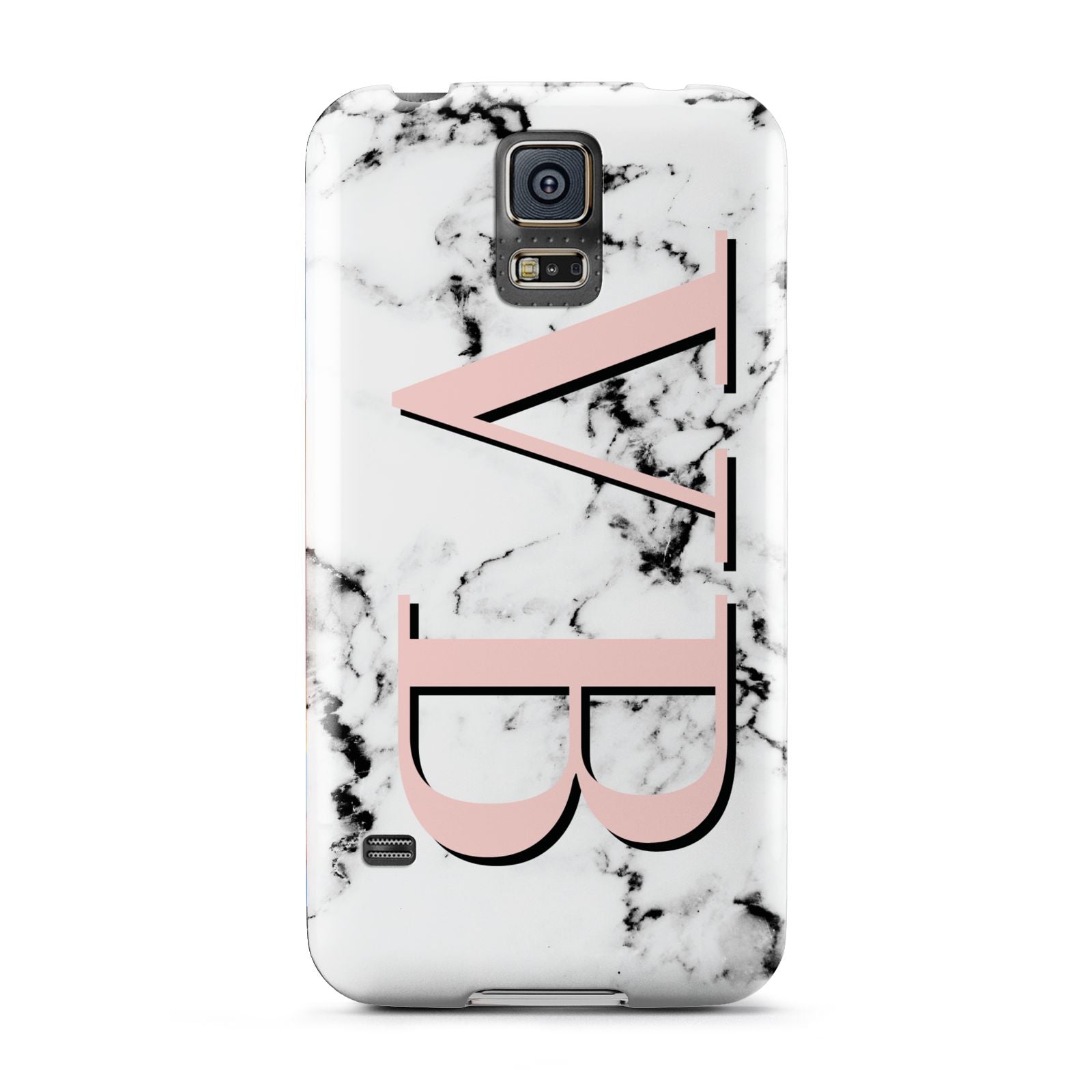 Personalised Coral Malble Initials Samsung Galaxy S5 Case