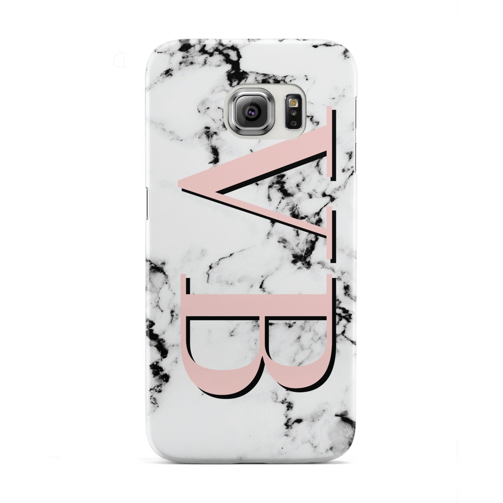 Personalised Coral Malble Initials Samsung Galaxy S6 Edge Case
