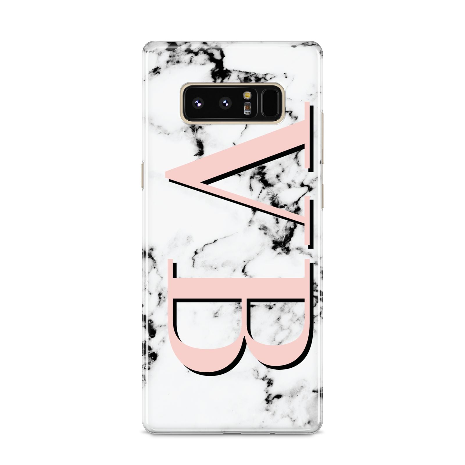 Personalised Coral Malble Initials Samsung Galaxy S8 Case