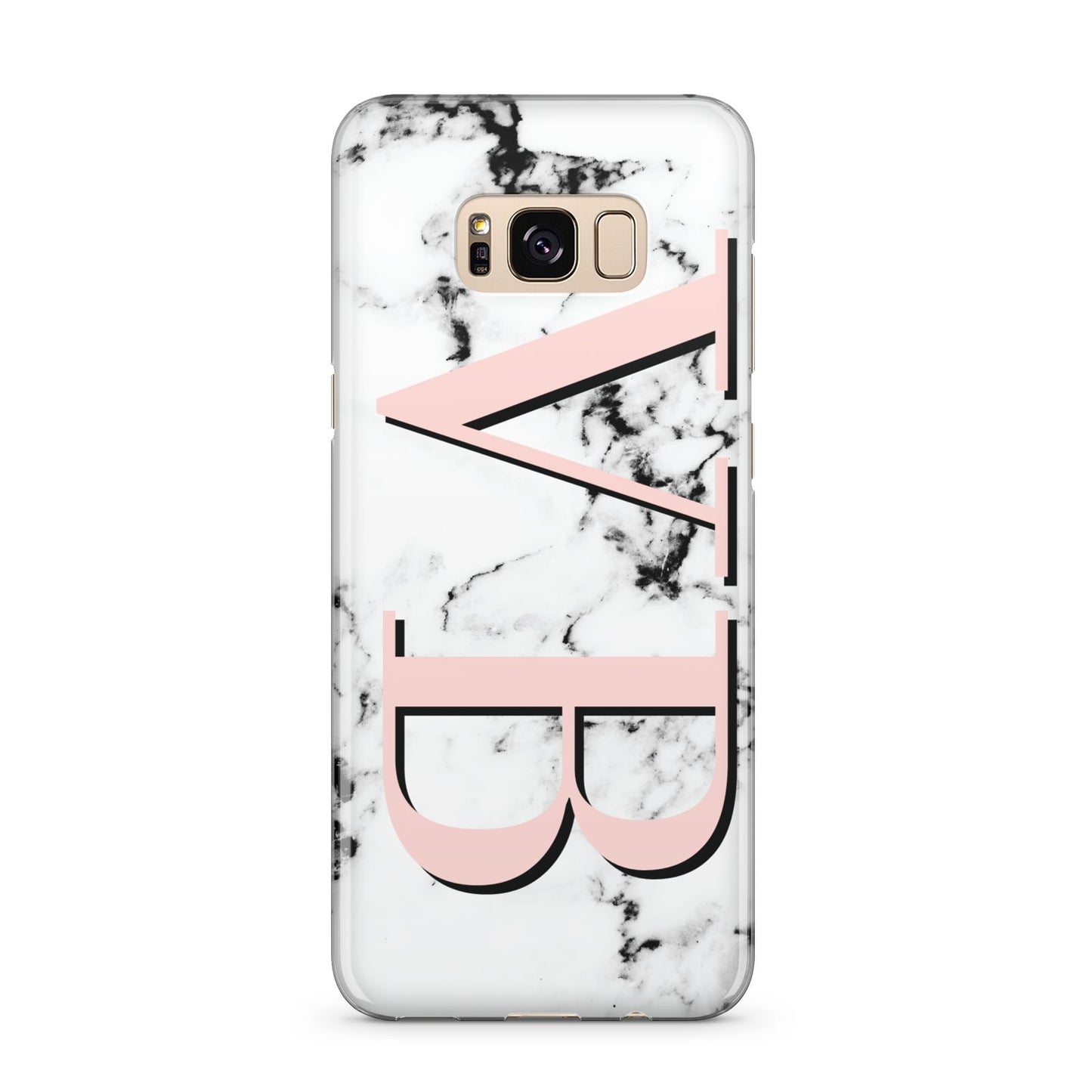 Personalised Coral Malble Initials Samsung Galaxy S8 Plus Case