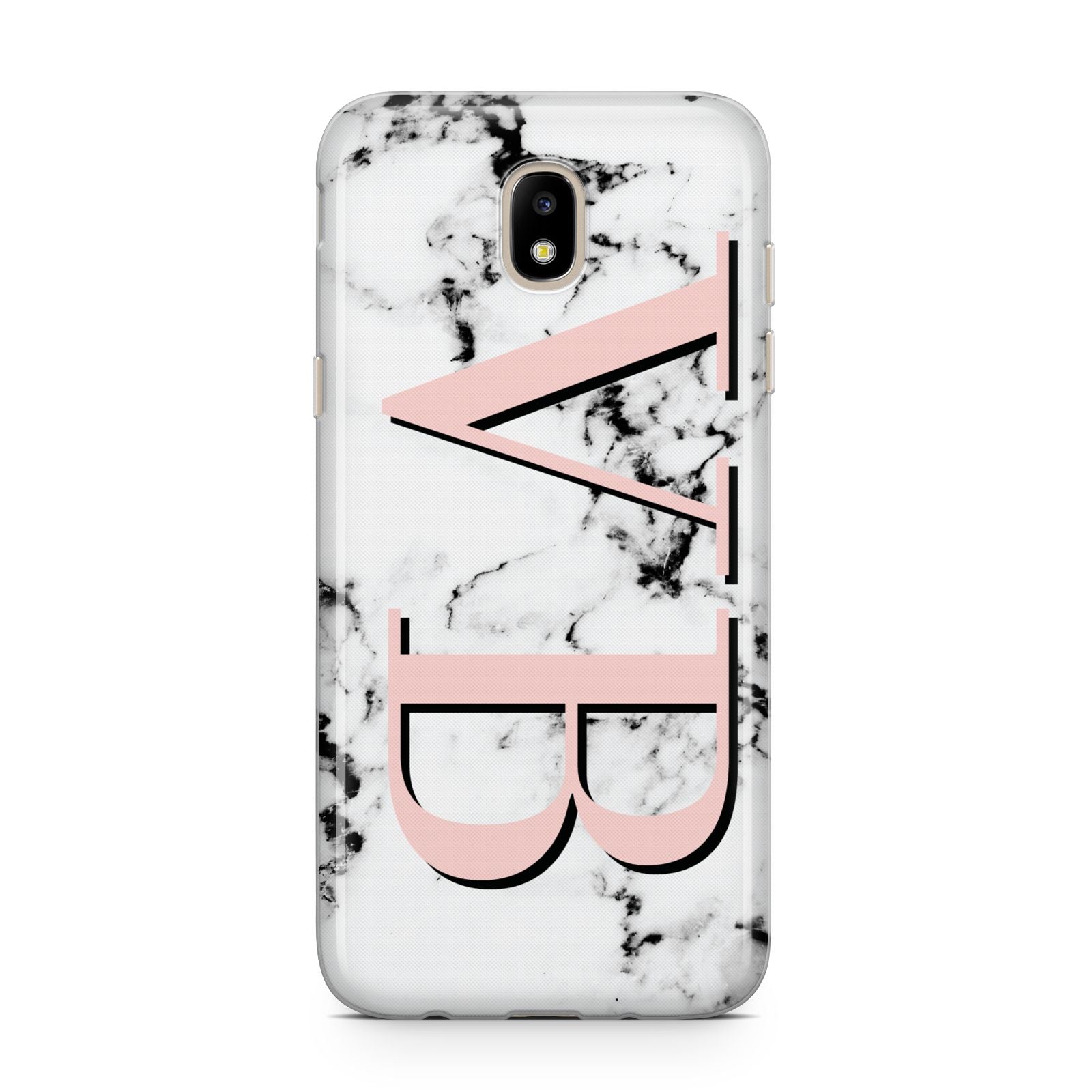 Personalised Coral Malble Initials Samsung J5 2017 Case