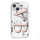 Personalised Coral Malble Initials iPhone 13 Mini TPU Impact Case with White Edges
