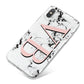 Personalised Coral Malble Initials iPhone X Bumper Case on Silver iPhone