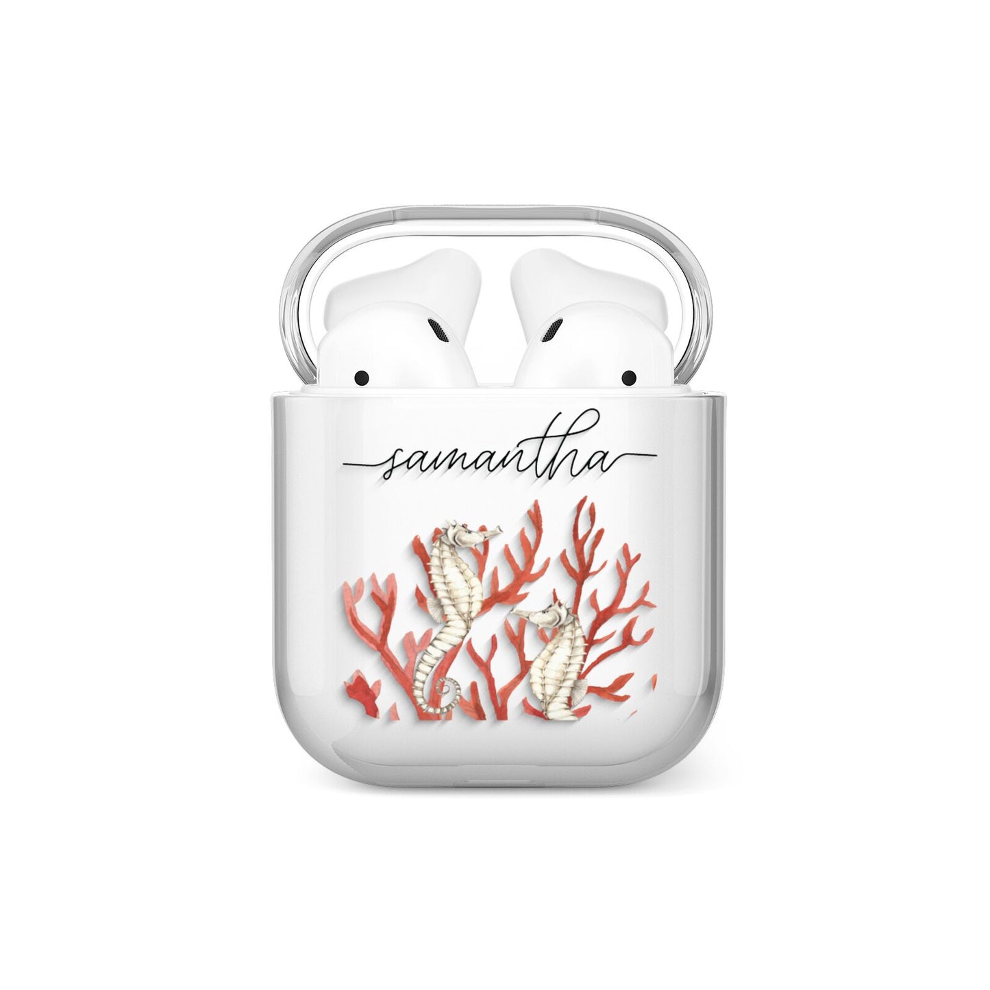 Personalised Coral Reef Name AirPods Case