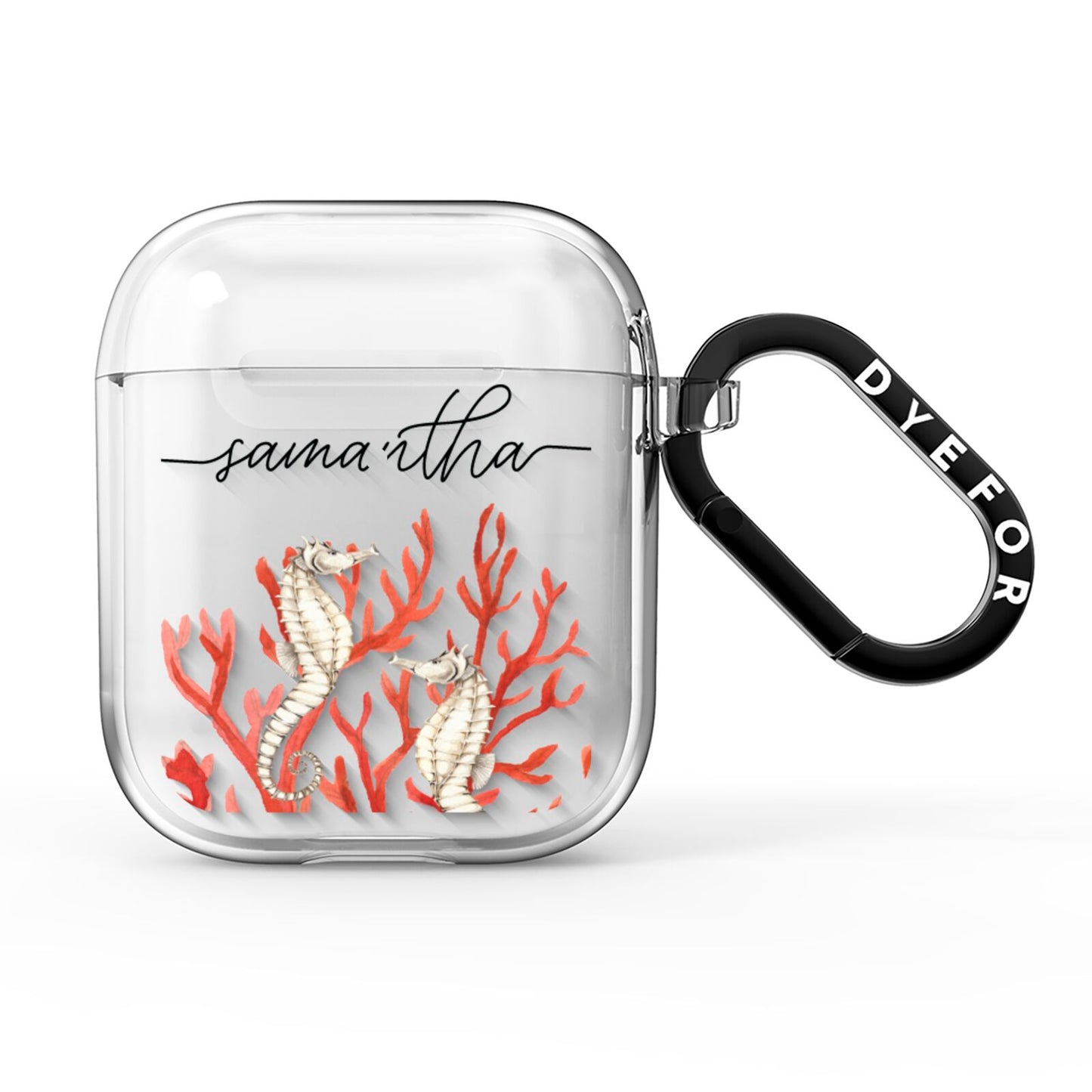 Personalised Coral Reef Name AirPods Clear Case