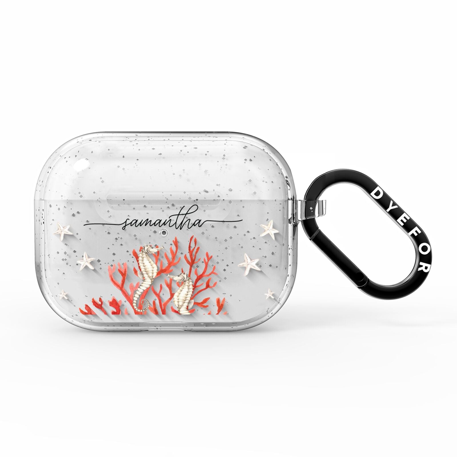 Personalised Coral Reef Name AirPods Pro Glitter Case