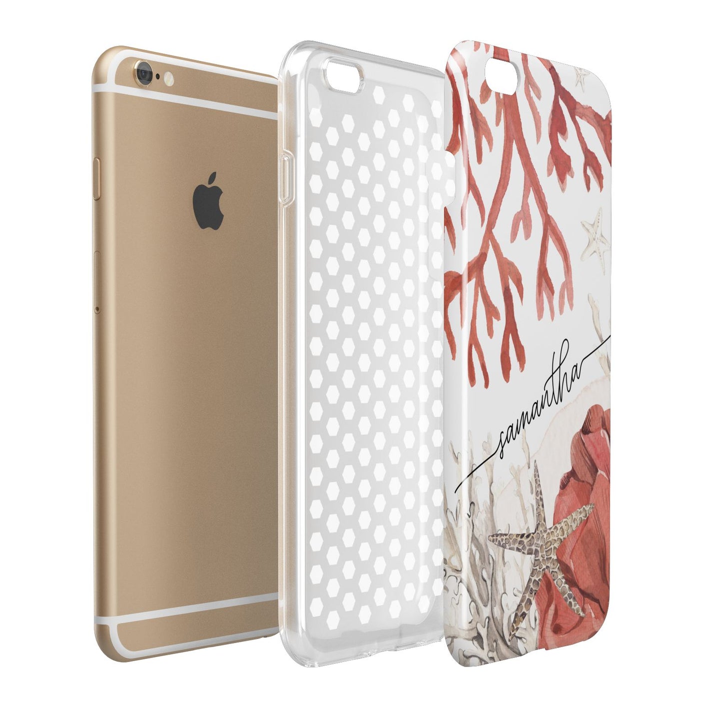 Personalised Coral Reef Name Apple iPhone 6 Plus 3D Tough Case