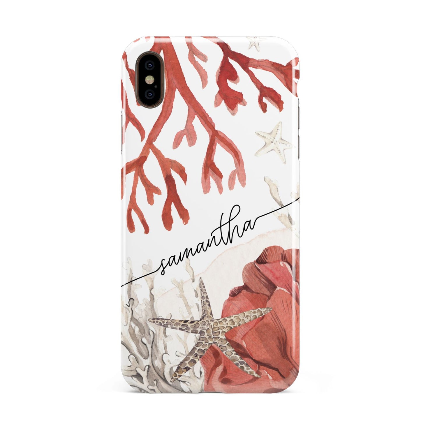 Personalised Coral Reef Name Apple iPhone Xs Max 3D Tough Case
