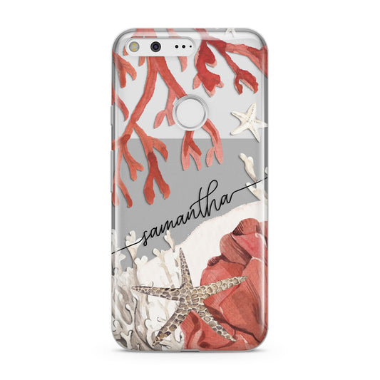 Personalised Coral Reef Name Google Pixel Case