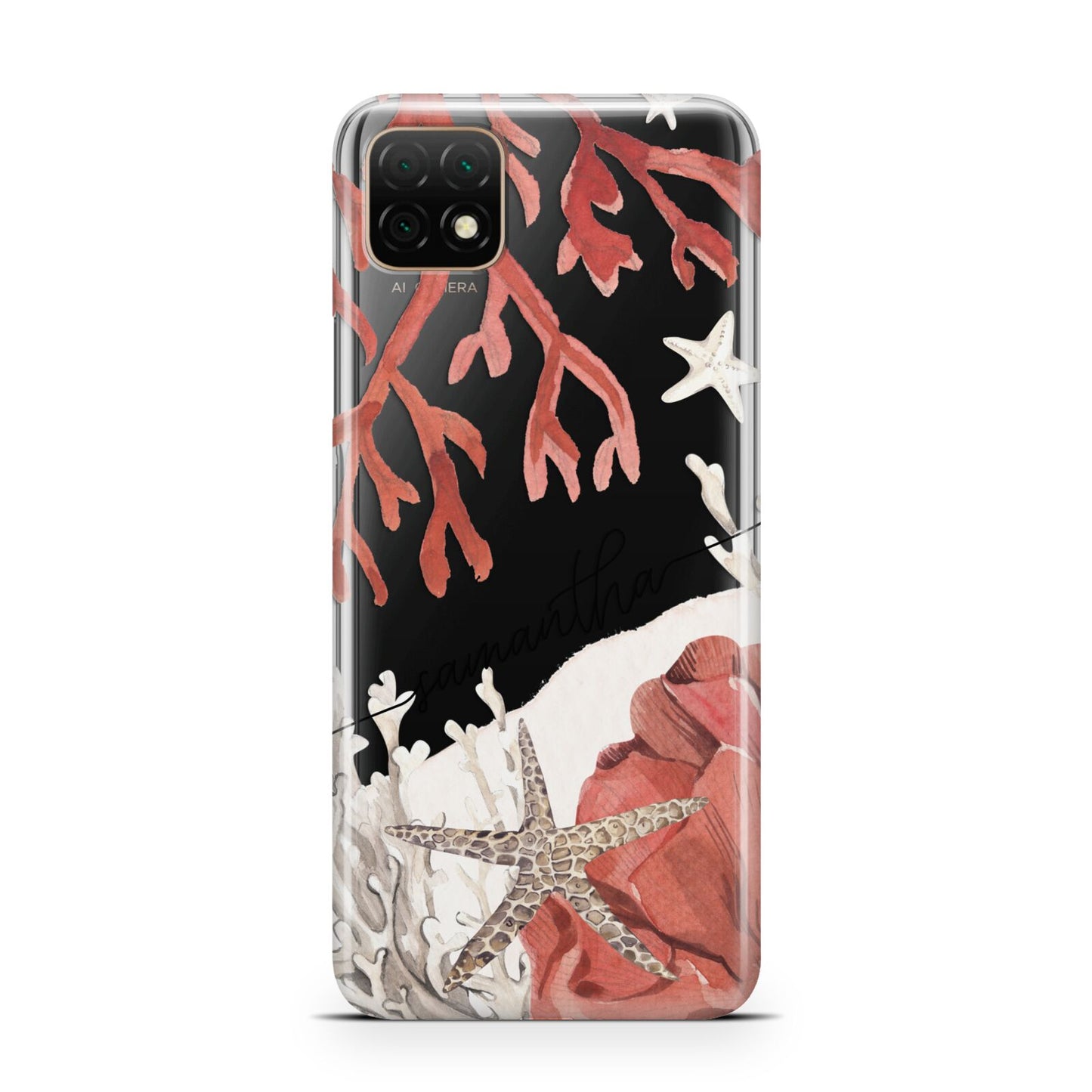 Personalised Coral Reef Name Huawei Enjoy 20 Phone Case
