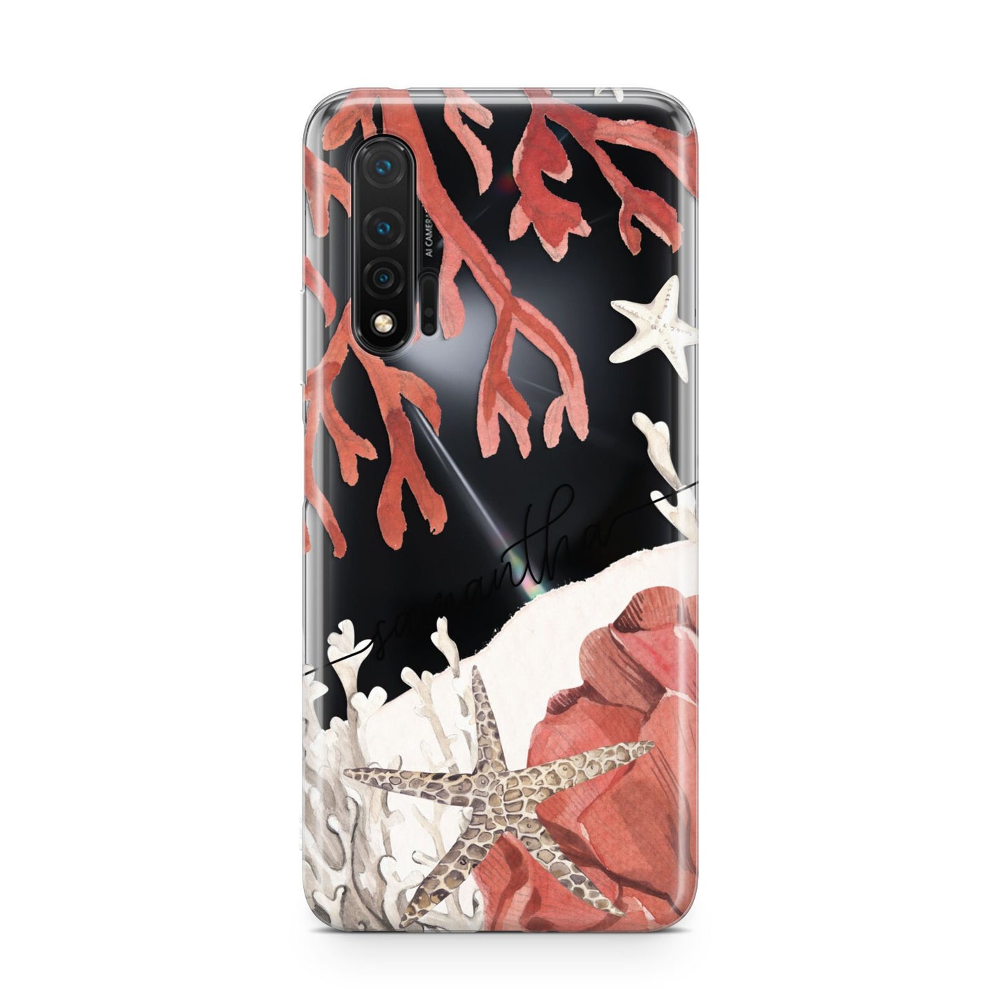 Personalised Coral Reef Name Huawei Nova 6 Phone Case