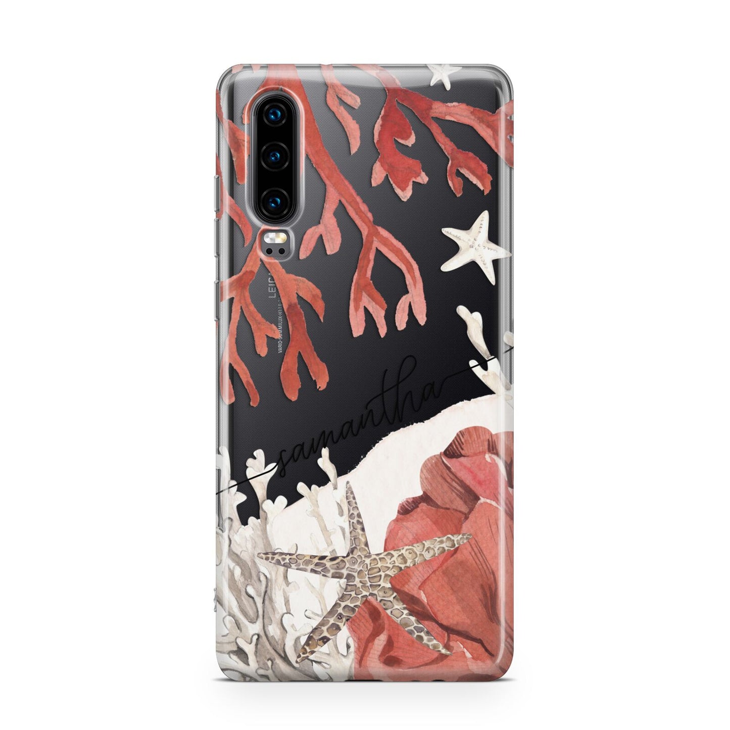 Personalised Coral Reef Name Huawei P30 Phone Case