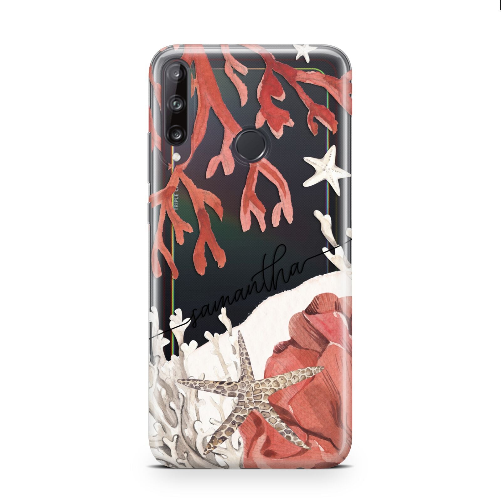 Personalised Coral Reef Name Huawei P40 Lite E Phone Case