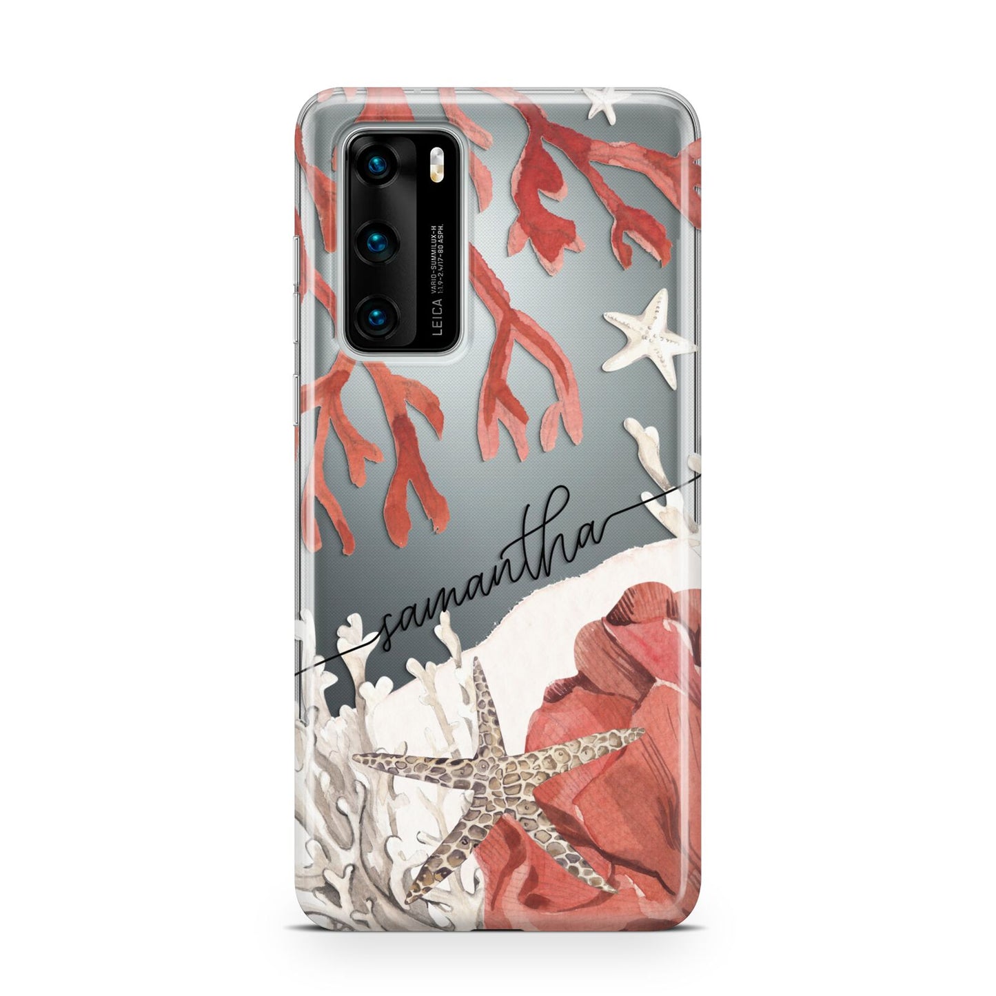 Personalised Coral Reef Name Huawei P40 Phone Case